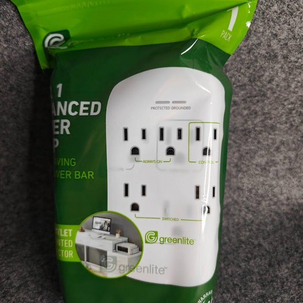 Greenlite 5 Outlet Smart Power Strip – Surge Protector Wall Mounted